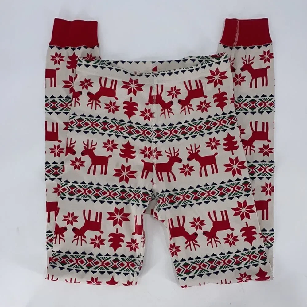 Hanna Andersson Christmas PJ Bottoms Girls Size 14 Holiday Deer Pajamas